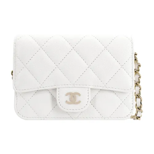 CHANEL 22SS Коровья кожа Вечерняя сумка Монетница Сумка через плечо Мини Женская Белая