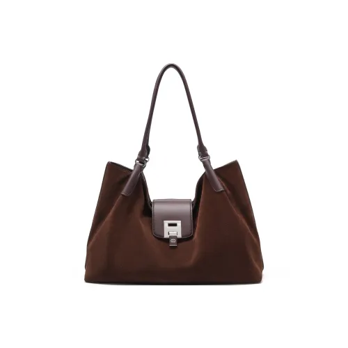 CHRISDIEN DENY Split Корова Шерсть Плечевая Сумка Стандартная Женская Зеленый Кофейный Синий