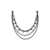 Шипы, многослойная цепь, украшение (черный)