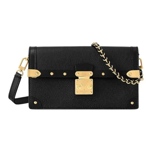 LOUIS VUITTON Основная часть кожа мягкая коробка сумка через плечо сумка на плечо стандартная женская черная