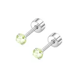 2 мм Бирюзовые спиральные серьги-гвоздики [1 пара] Медицинская титановая сталь