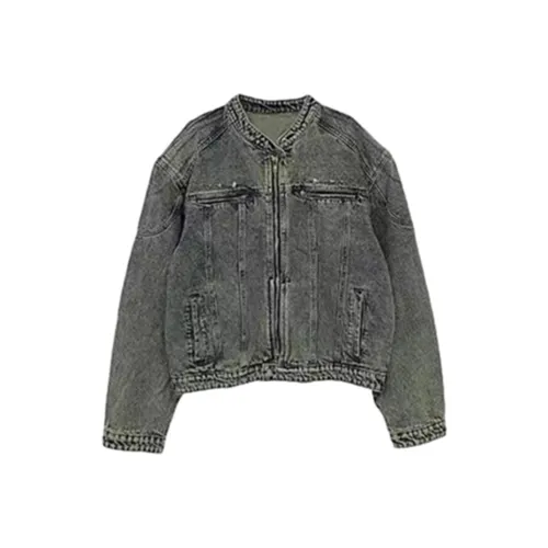 SAME FLOW Выстиранный Синий Унисекс Джинсовые Куртки