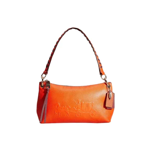 COACH Charley Кожа Сумка Сумка через плечо Сумка через плечо Большая Женская Светло-Золотая и Арбузная