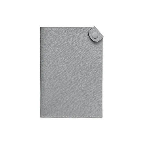 HERMES Tarmac Epsom Телячья кожа Держатель для паспорта Мужской Серый