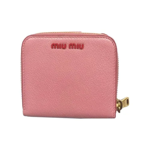 MIU MIU Matelassé Lambskin Wallet Small Women's Pink