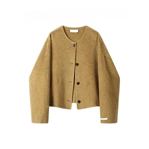 TSKIU Кленовый Лист Желтый Женское Пальто