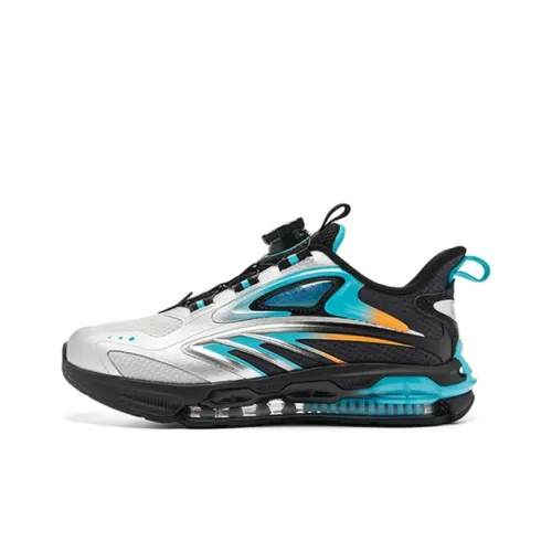 QIAODAN Dream Chasing 2,0 Противоскользящий Устойчивый к истиранию Низкий Топ Детская Беговая Обувь Серебристо-Синий Подростки