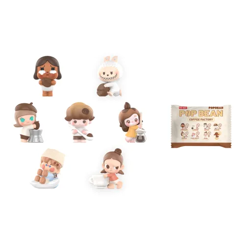 POP MART Коллаборация Edition LABUBU Coffee Factory Collection Кукла Слепые коробки Один Mystery Коробка Целая коробка 8 шт