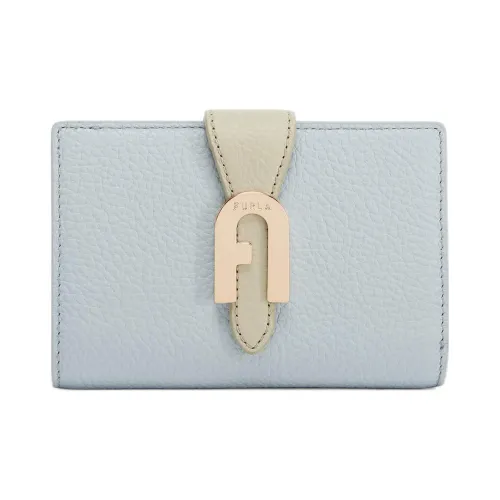 Furla Sofia Grainy GRAIN LEATHER Клатч Кошелек Сумка Средний Женский Серый Синий