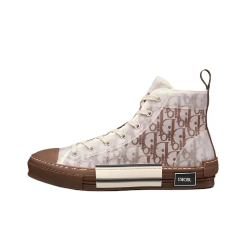 DIOR B23 Высокие Топы Стильные Скейтбординги Мужские Кофейные