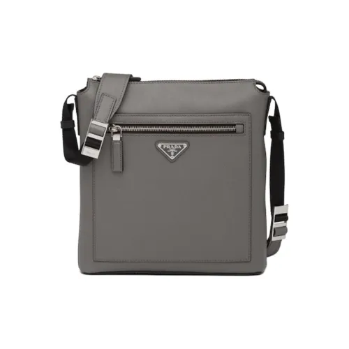 PRADA Saffiano Кожа Сумка через плечо Сумка на плечо Мужская Мраморно-серый