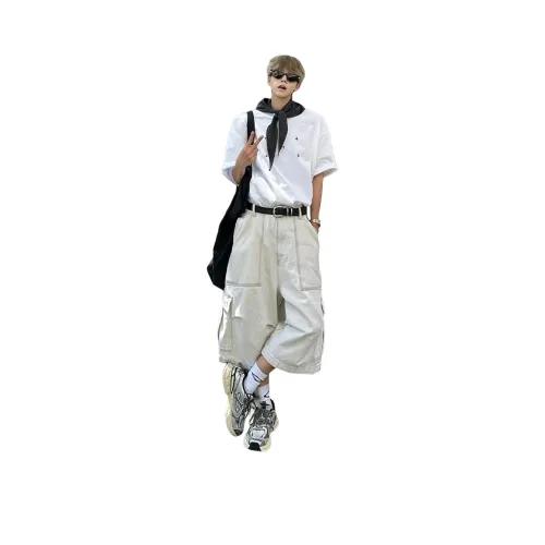 Pirkadat Белые Унисекс Джинсовые Шорты