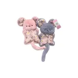 Розовая мышка, бобовый материал, сумка + Серый, мышка, бобовый материал, сумка