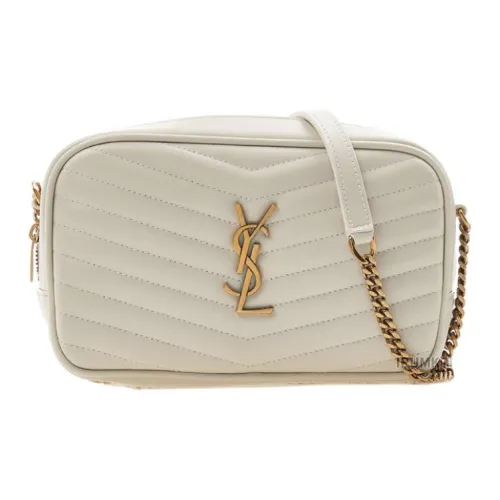 SAINT LAURENT Телячья кожа Сумка через плечо Сумка на плечо Мини Женская Бежевая