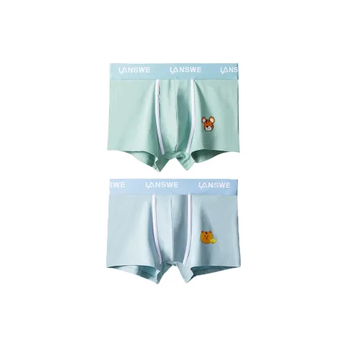 Lanza [2 упаковки] Зеленый + Синий Мужские боксер-шорты