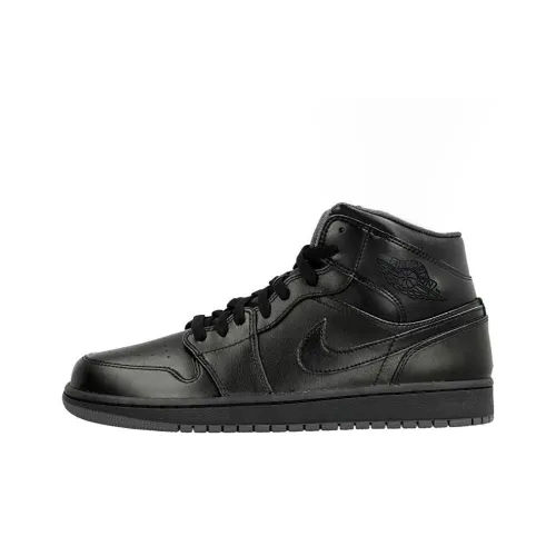 Jordan Air Jordan 1 Ретро MID Черный Нескользящий Легкий MID Топ Винтажные баскетбольные кроссовки Мужской Черный