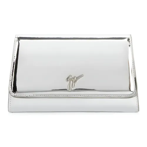 Giuseppe Zanotti GZ Синтетические ткани Одно плечо Через плечо Клатч Мини Женский Серебряный