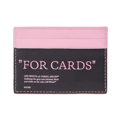 Off Белый Телячья кожа Держатель для карт Женский Черный Розовый