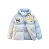 Синий хлопковый пуховик