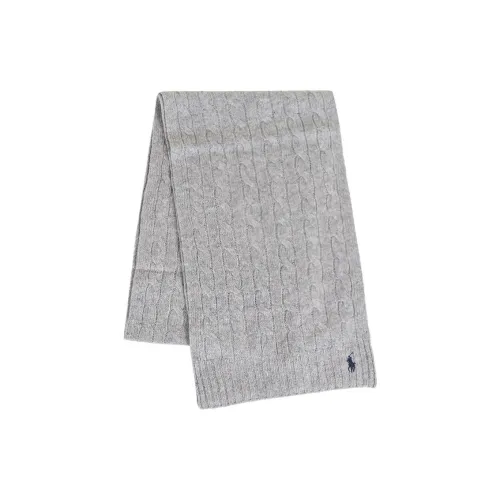 Polo Ralph Lauren Шерстяные Вязаные Шарфы Унисекс Светлый Серый