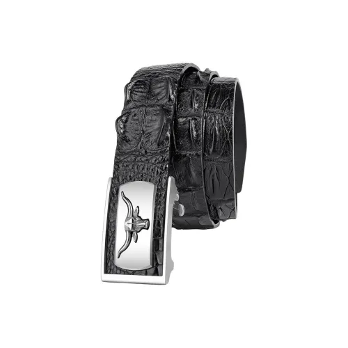 VITAS GLAJOFU Nile Crocodile Bone Fish Leather Belts Men's 3,8 см
