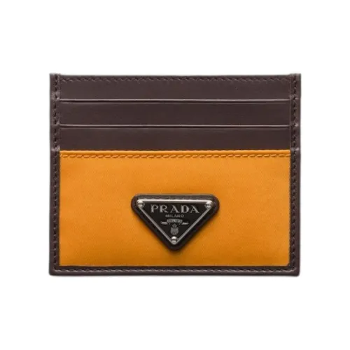 PRADA RE Нейлон Переработанный Полиамид Держатель для карт Мужской Амбер