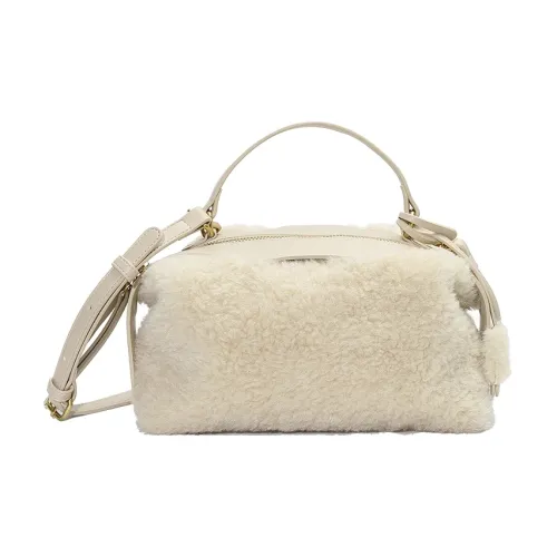 URBAN REVIVO Ткань + Искусственная кожа Сумка через плечо Стандартная Женская Экрю