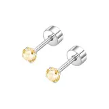 2 мм Жасмин Желтый Спиральные Серьги-гвоздики [1 пара] Медицинская Сталь Титана