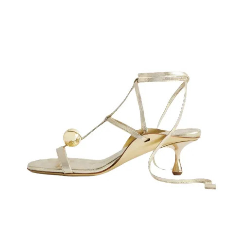 Jimmy Choo Zyra One Sandals Strap 5cm Women's Gold