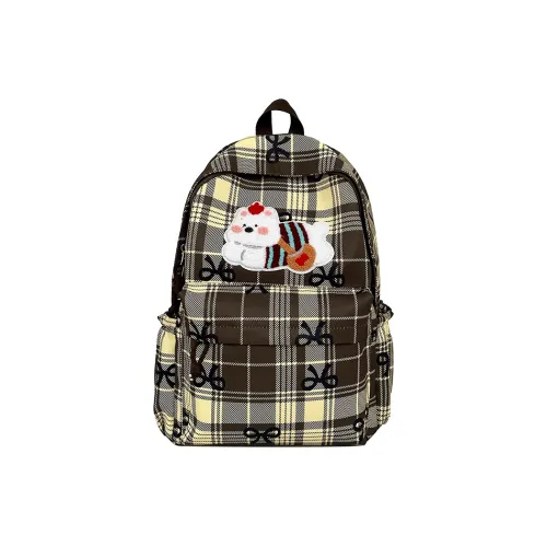 BRABOSTON Нейлон Рюкзак Унисекс Желтый Коричневый Клетка Синий Коричневый Клетка Черный Белый Клетка