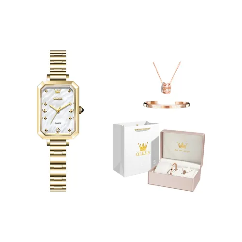 OLEVS Кварцевый механизм Часы Женские Белый циферблат