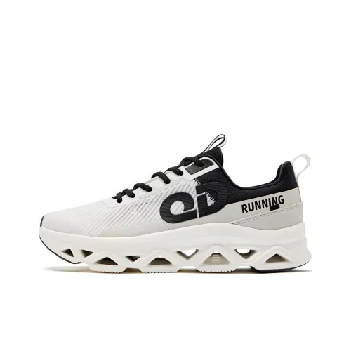 QIAODAN Износостойкий и Легкий Низкий Топ Беговые Кроссовки Мужские Белый Черный