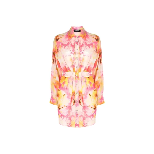 DSQUARED 2 Длинное платье с длинными рукавами женское многоцветное