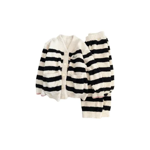 O'MESIK Черный Белый Женские Пижамные Комплекты