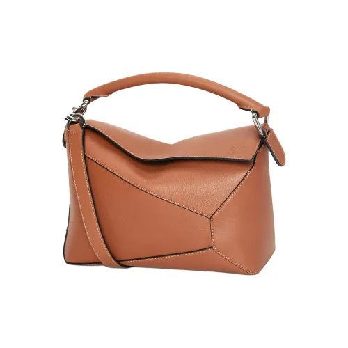LOEWE Пазл Коровья кожа Сумка Сумка через плечо Сумка через плечо Маленькая Женская Коричневая