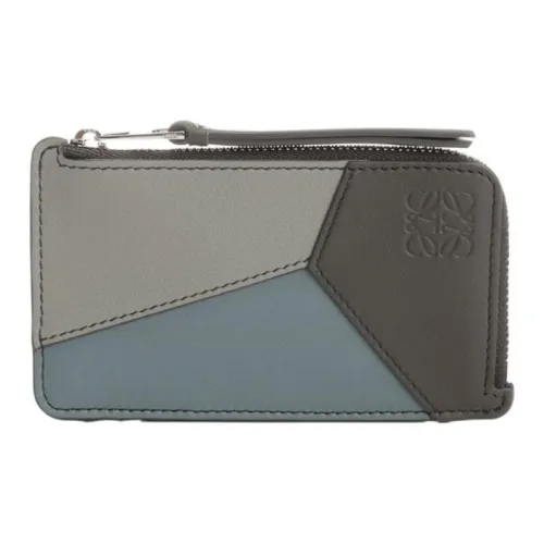 LOEWE Совместное издание Пазл Телячья кожа Картхолдер Мужской Серый Синий Кофе