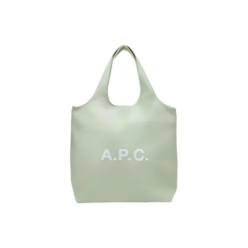 A.P.C Полиуретан Тоут Сумка Сумка для покупок Сумка на плечо Сумка среднего размера Женская Серо-зеленая