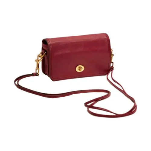 COACH Penny Перчаточная Дубленая Кожа Сумка через плечо Сумка на плечо Женская Темно-красный