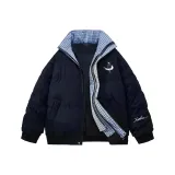 Темно-синий [Воротник-стойка, городской, минималистичный]