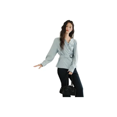 MISHOW Туманно-голубой Женские Рубашки