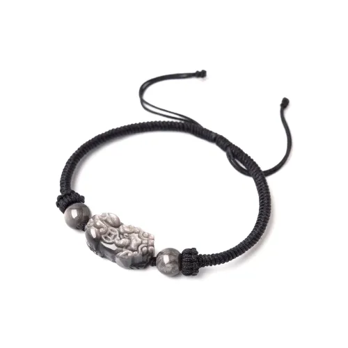 Lingfei Браслет с шнурками из клубничного кварца Унисекс