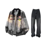 Комплект одежды (Бежевая куртка + джинсы)