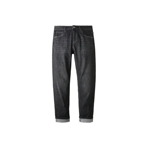 HLA Черный джинсовый градиент Deep 02 Мужские Джинсы