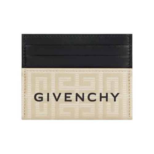 Givenchy 4G Покрытый холст Детали Картхолдер Картхолдер Мужской Черный Натуральный Бежевый