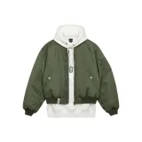 Армейский зеленый + белый худи [Зимняя специальная сделка]