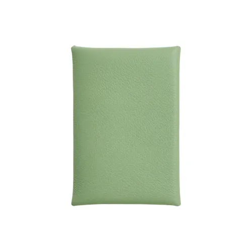 HERMES Calvi Duo Evercolor Телячья кожа Кошелек Картхолдер Женские 3i Vert Criquet Авокадо-зеленый Cricket Зеленый