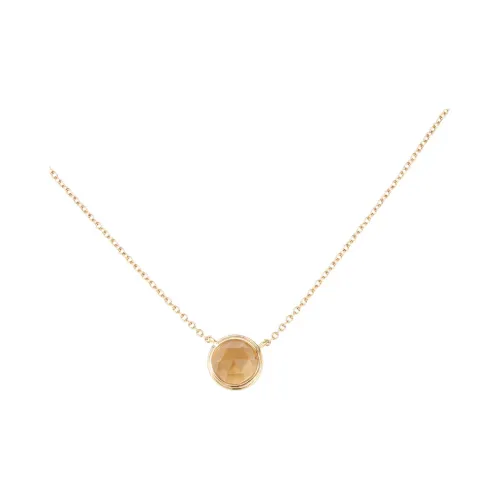 Retro Chic Ожерелье из латуни с позолотой инкрустированное цитрином женское