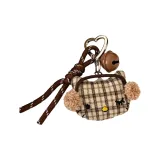 Коричневый - Клетка - Котенок - Кукла - Украшение