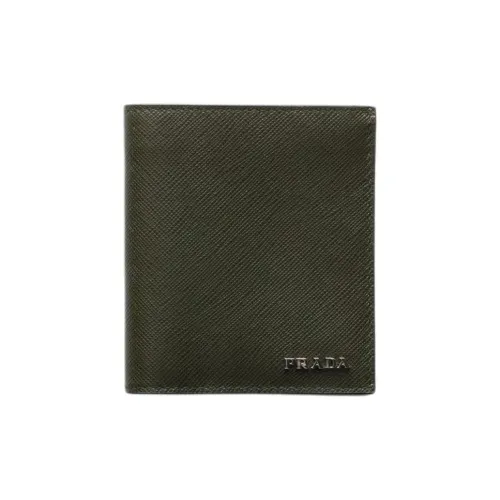 PRADA Saffiano Телячья кожа Кошелек Унисекс Камуфляж Бордовый