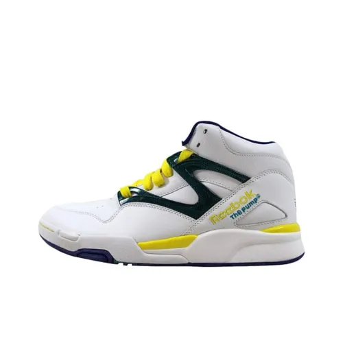 Reebok Pump Omni Устойчивые к истиранию Высокие Топы Винтажные Баскетбольные Кроссовки Мужские Белый Желтый